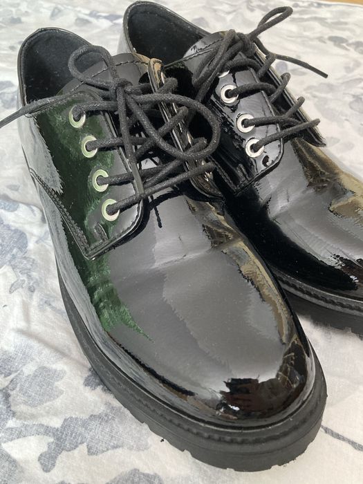 Oxfordy Czarne Mokasyny Lakierki