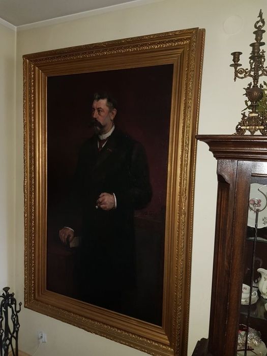 Okazja !!! XIX w Portret Szlachcica Olej na Płótnie 1903r w XIXw Ramie