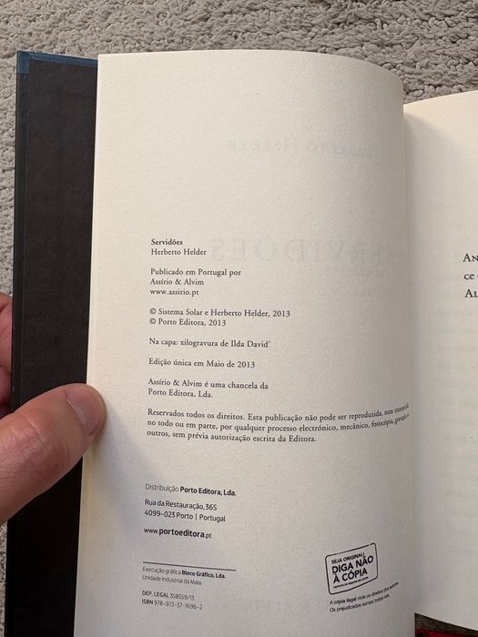 Herberto Helder: Primeiras edições (Servidões, Morte, Canhotos, Letra)