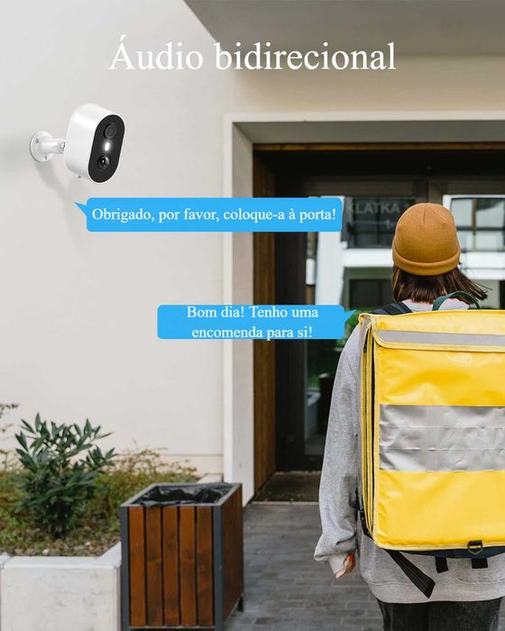 Câmara Vigilância WiFi * Bateria * FullHD * Visão Noturna * PIR