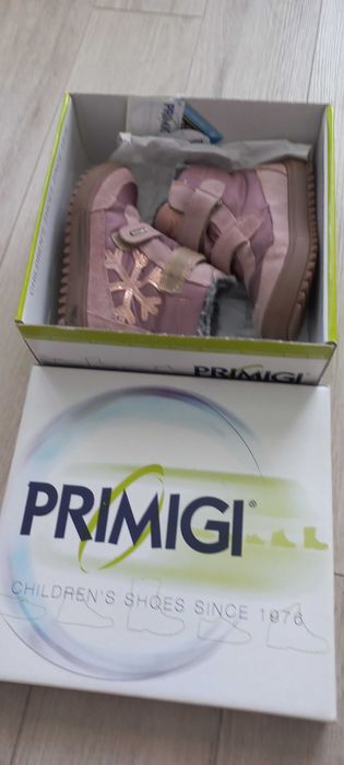 PRIMIGI, skórzane botki zimowe dziewczęce rozmiar 27