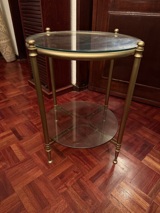 Mesa de Latão com Tampo de vidro