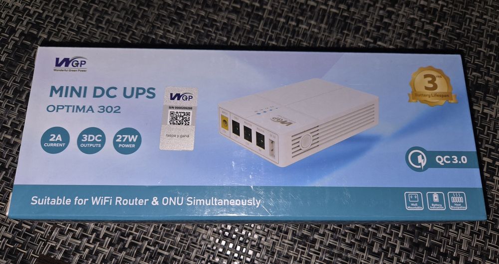ДБЖ (безперебійник) для роутера (Mini DC UPS) WGP Optima 302 - 13500 mAh 27Вт