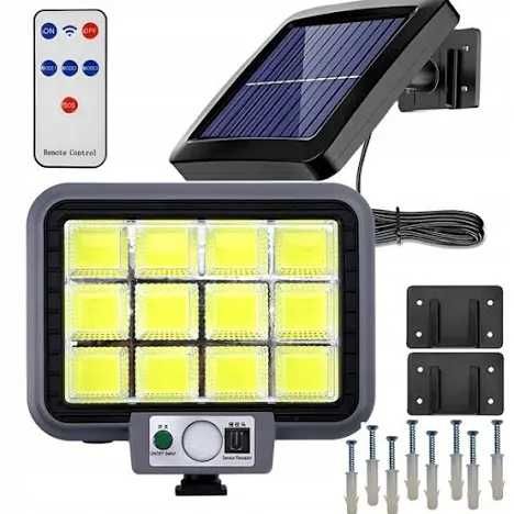 Lampa solarna LED  czujnikiem ruchu zmierzchu + panel solarny