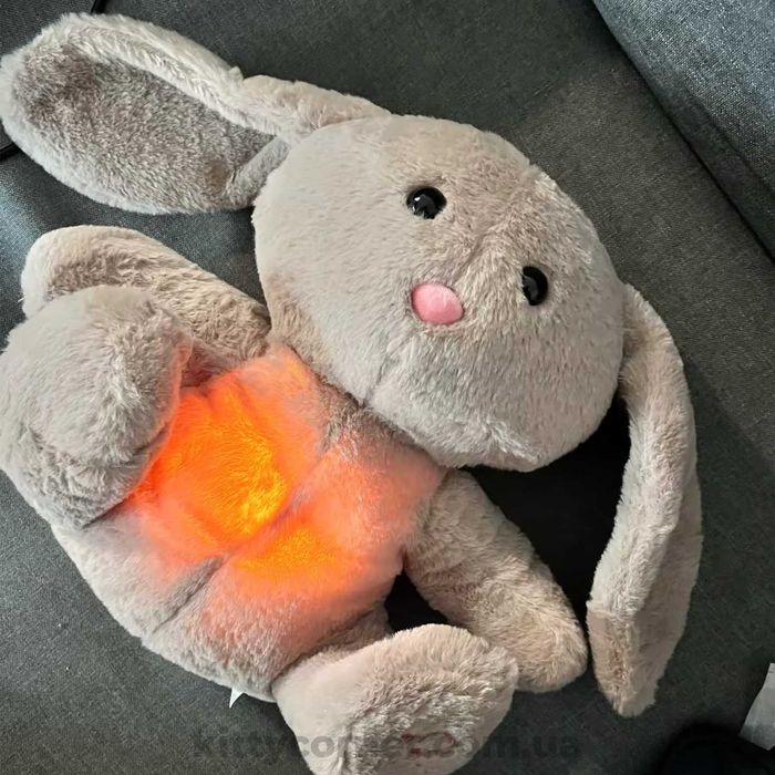 Дихаюча іграшка кролик/зайчик/нічник/мʼяка іграшка, що дихає/плюшева