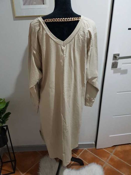 sukienka oversize łańcuszek łańcuch L xl xxl xxxl bawełna wloska