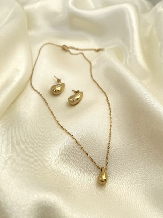 Сережки з медичного золота та ювелірної сталі/ підвіска/ каф