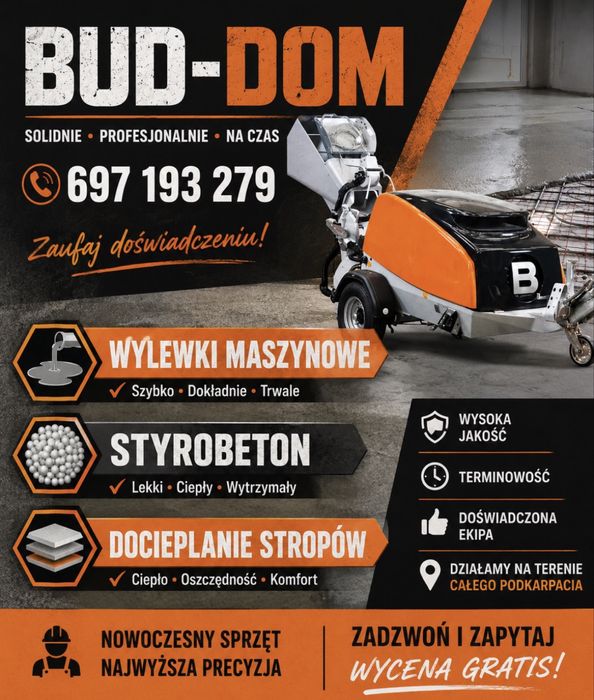 Wylewki Maszynowe,Styrobeton,Docieplenie stropow