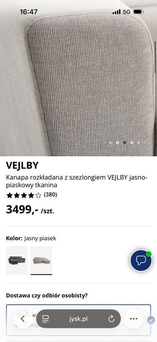 Narożnik beżowy z funkcją spania