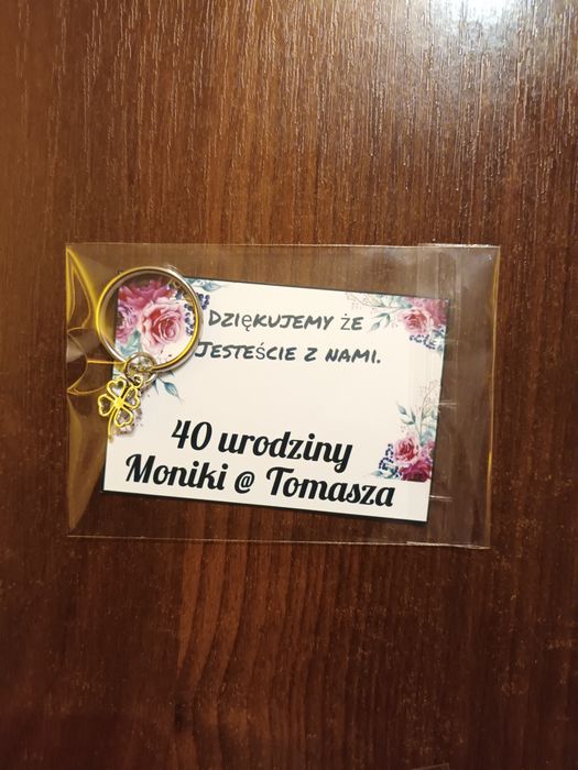Podziękowania brelok, urodziny