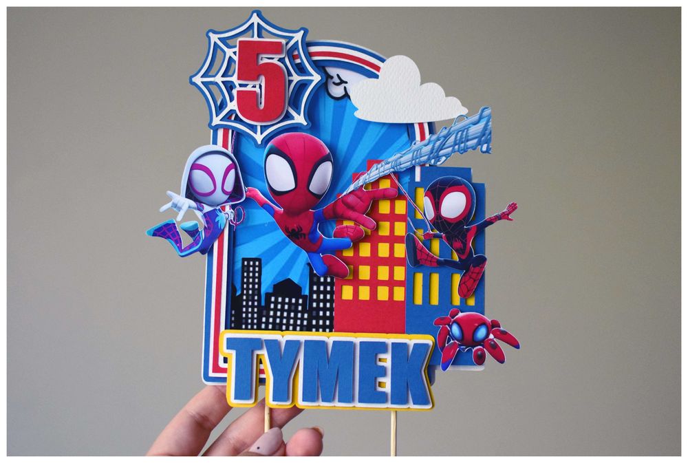 Spidey topper na tort urodzinowy