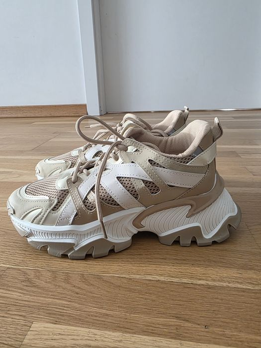 Beżowe sneakersy chunky DeeZee 36 buty na platformie masywne dad shoes