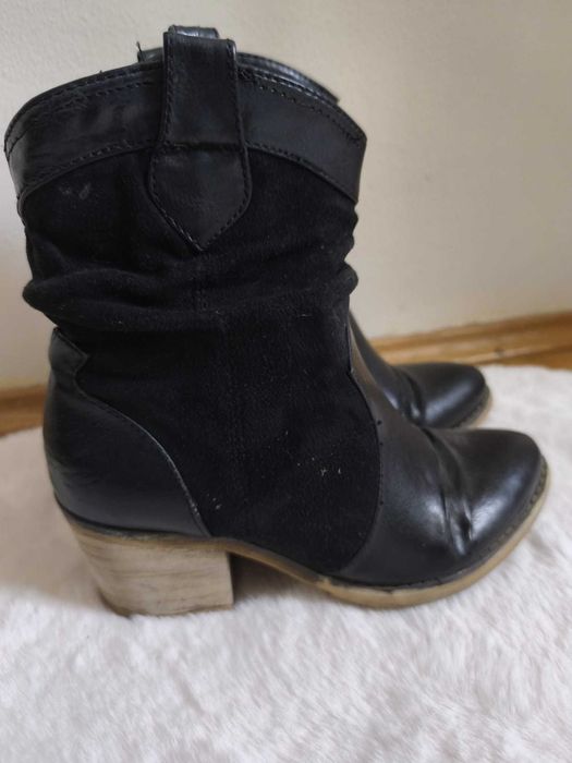 Buty kowbojki damskie czarne rozmiar 37