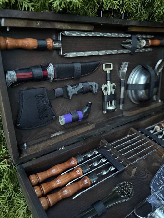 Крутой Подарочный набор шампуров в кейсе на подарок мужчине, мужу