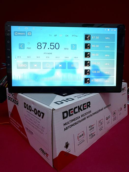 Магнітола Decker D10-007 (4/64Gb) 360^/DSP/4G/GPS/Android 13/