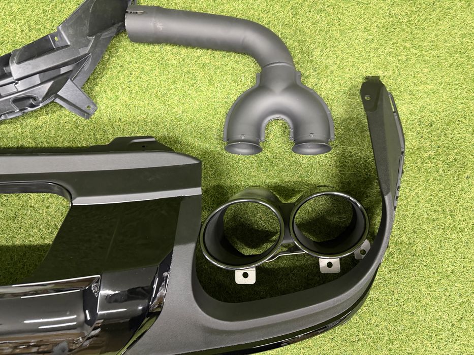 Накладка заднего бампера Диффузор SQ7 Audi Q7 4M Black дифузор насадки