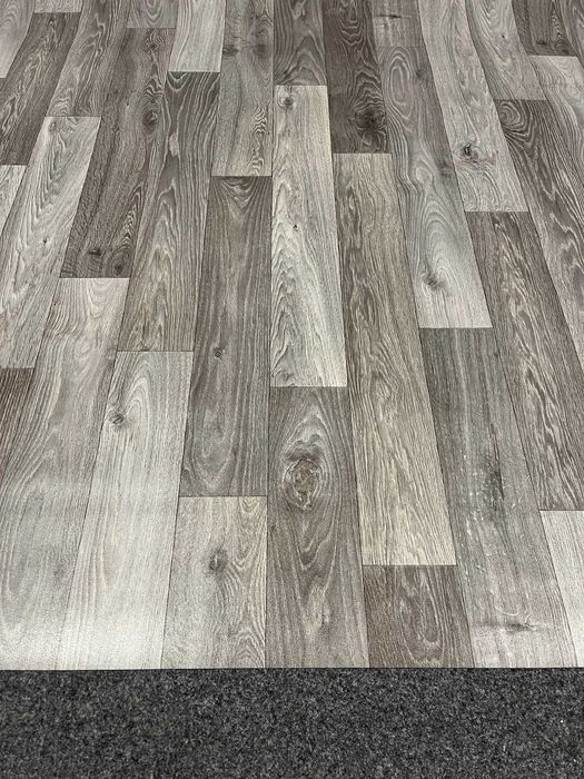 Wykładzina PCV Deska Panel Szaro-Beżowy Loft Fumed szerokość 4m