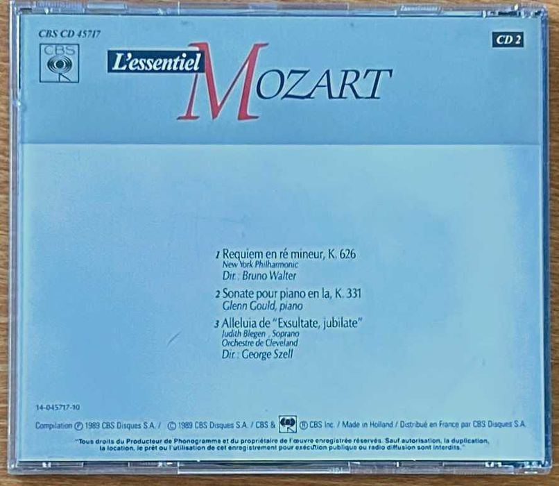 Mozart - The Essentials - 1989 - CD2423261970451681282
