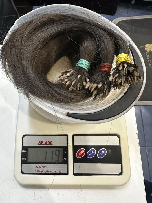 Натуральные волосы южка 52 см 119 грамм