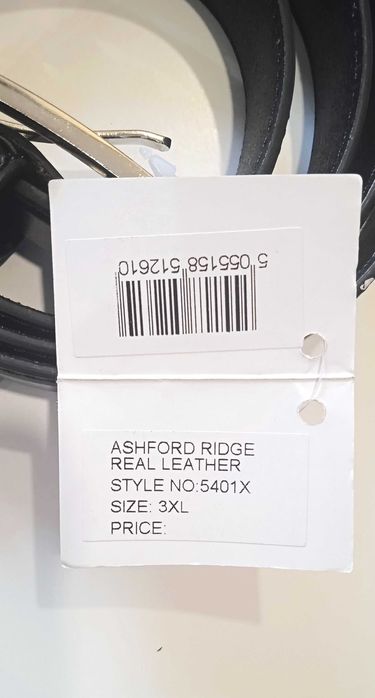 Новий шкіряний ремінь  Ashford Ridge.  Розмір 3XL.  Натуральна шкіра.