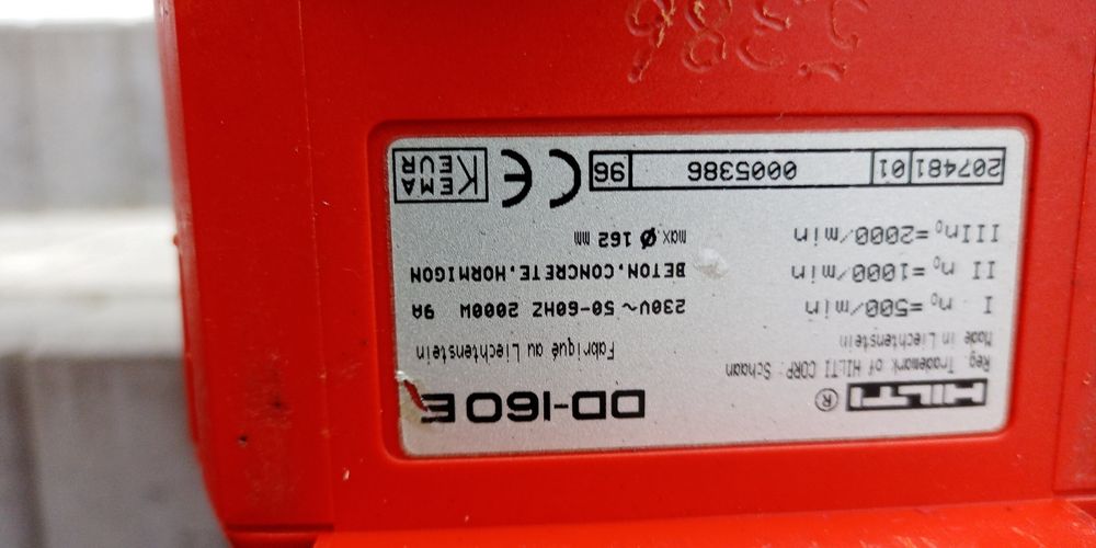 Wiertnica diamentowa otwornica do betonu Hilti DD 160E