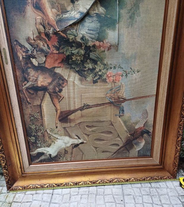 Quadro, moldura grande. Madeira antiga