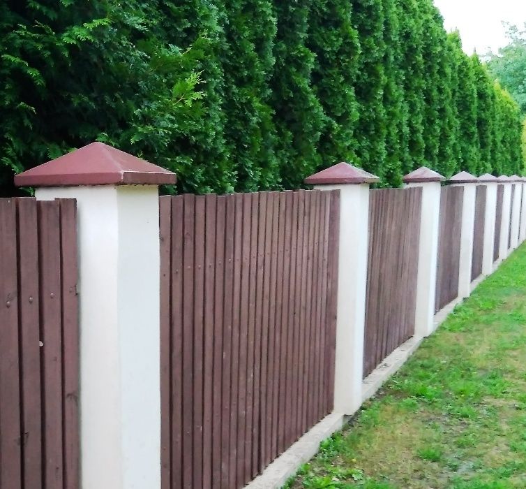 Ogrodzenie, czapki betonowe do słupów ogrodzeniowych