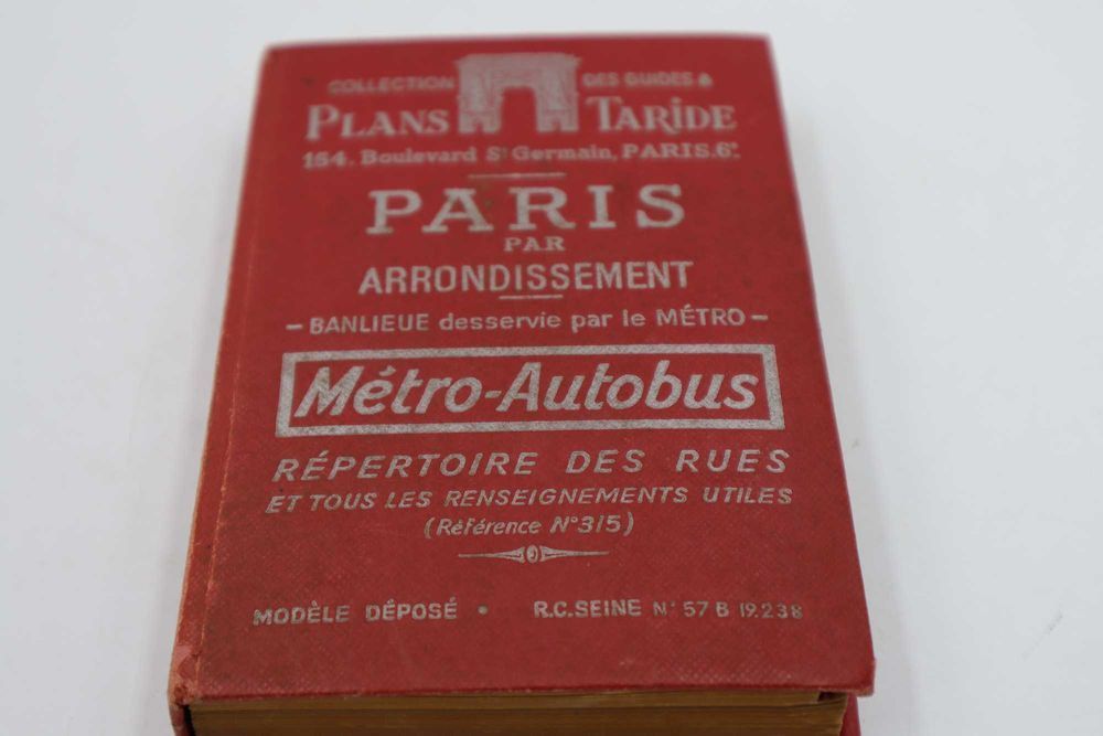 Mapa Paryża Metro autobus lata 50-te