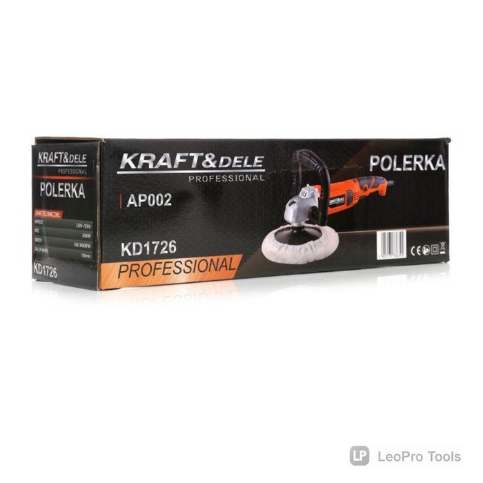 Полірувальна машина Kraft&Dele KD1726 2600Вт полірувальна машинка полірувальна шліфмашина для авто кузова фар лаку ЛФП 230В
