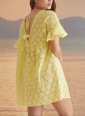 Vestido bordado Women Secret (amarelo) NOVO POR ESTREAR