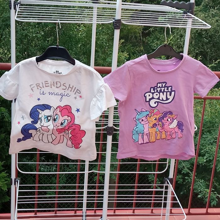Dwie piękne bawełniane bluzki z motywem konika Pony dla dziewczynki 104 My Little Pony