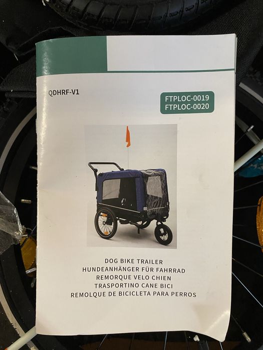 Przyczepa rowerowa dla psa do 40kg. Ze skretnym kołem przednim