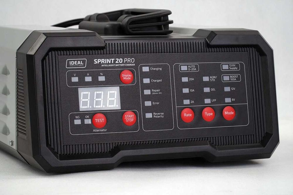 Prostownik 6/12V 20A SPRINT PRO AGM EFB Start/Stop, Żel, LifePo4, STD