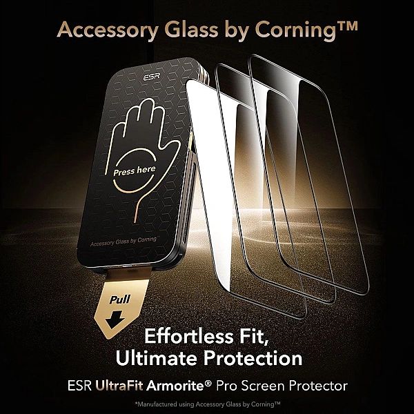 Szkło hartowane ESR UltraFit Armorite Pro na iPhone 17 Pro Max - przez