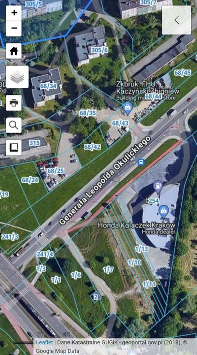 Dzialka do wynajęcia ulica Okulickiego Kraków najem terenu super lokal