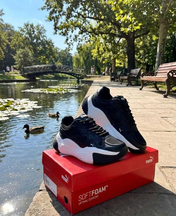 Жіночі весняні чорні кросівки Puma/натуральна шкіра/демісезонні/пума