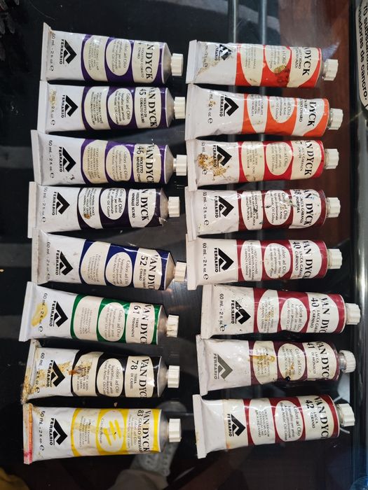16 Tintas de óleo Van Dyck- Ferrario 60 ml (seladas)