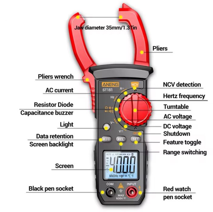 Multimetro Digital com Pinça64738394743043122