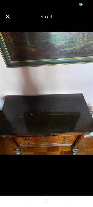 Cómoda antiga com mármore preta