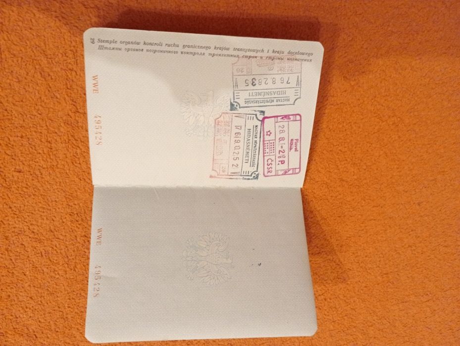 Wkładka paszportowa PRL
