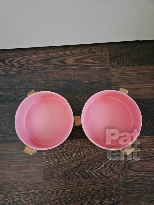 Miski ceramiczne dla psa kota zestaw 2 sztuki x 400 ml różowe