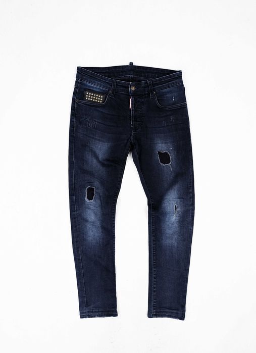 Dsquared2 granatowe jeansy spodnie S logo