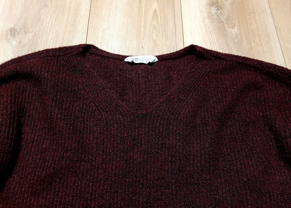 Sweter burgundowy krój oversize H&M roz 12-14 lat 158-164 pasuje na S