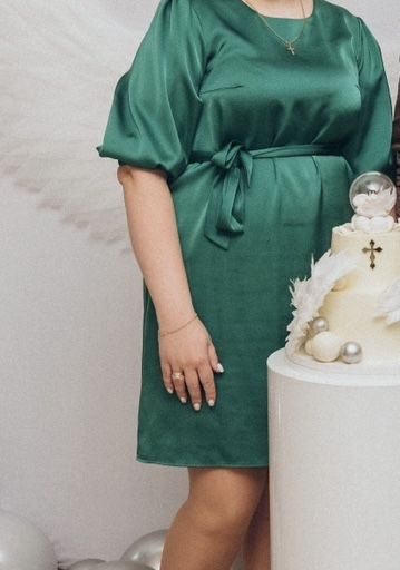 Плаття зелене атласне 50 розмір