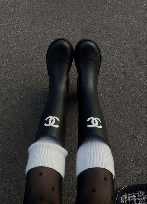 Гумаки чоботи гумові шанель chanel 37 розмір