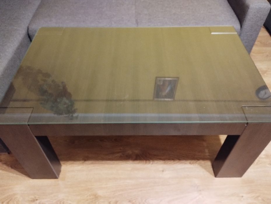 Ława brąz z szybą