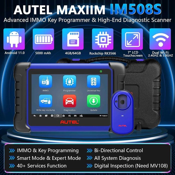 Autel IM508S Máquina OBD Programação IMMO Chaves + Diagnóstico (NOVO)