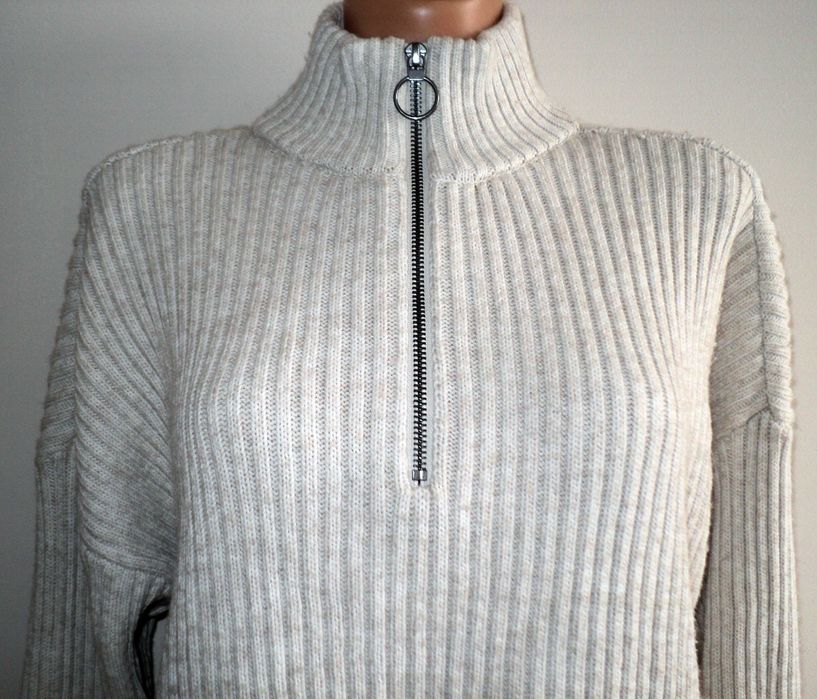 Śliczny damski sweter z dodatkiem wełny marki Fransa roz. 40-42 L-XL