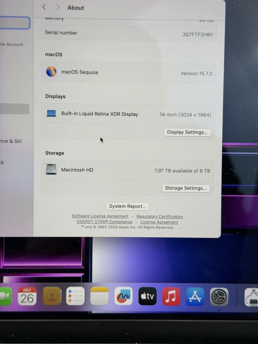 MacBook Pro 14 m2 max 96gb/8tb