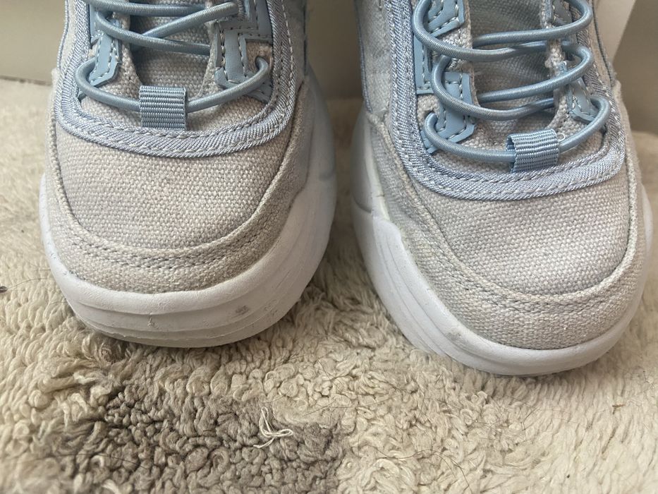 Białe niebieskie adidasy sneakersy dziewczęce